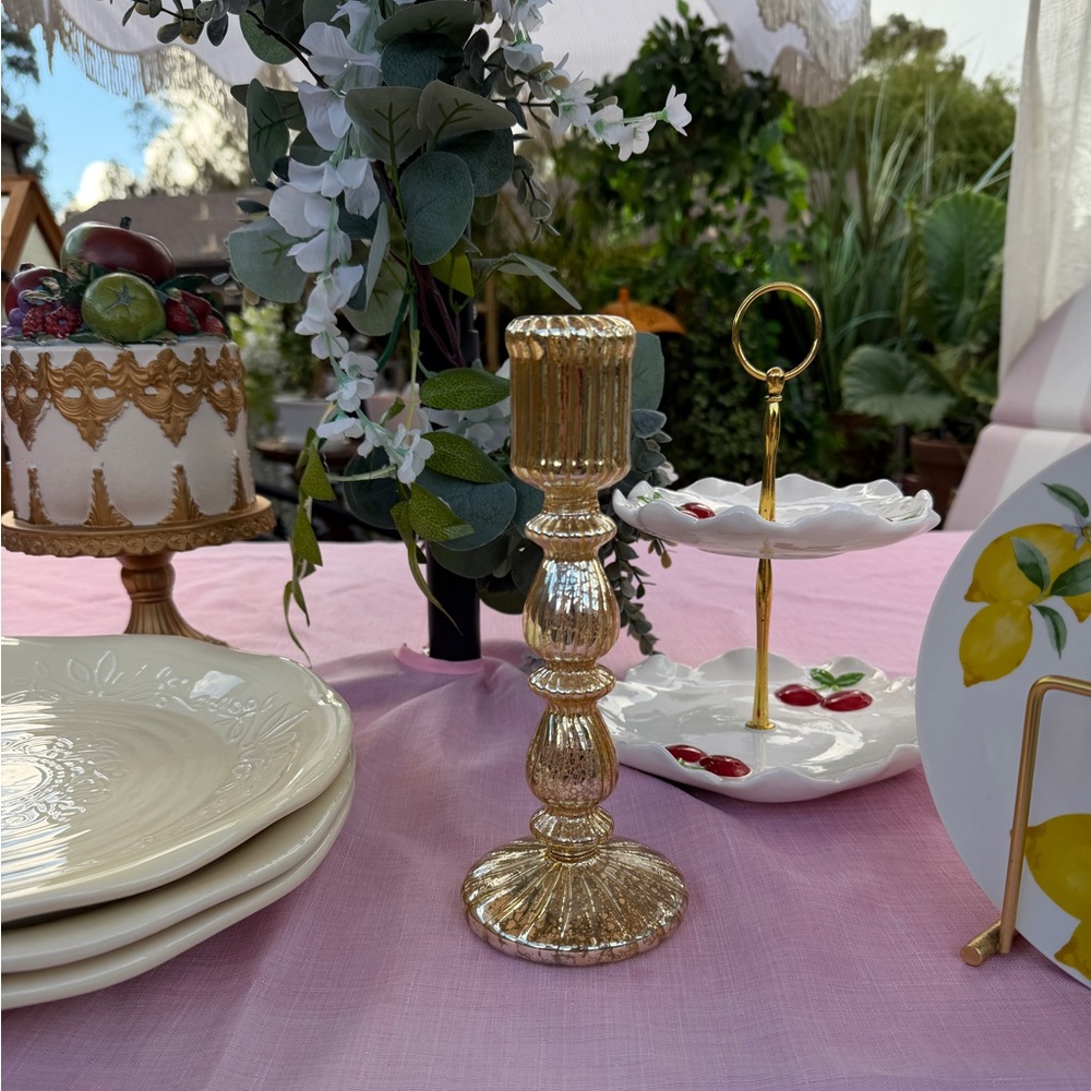 David Tutera Gold Candle Holder